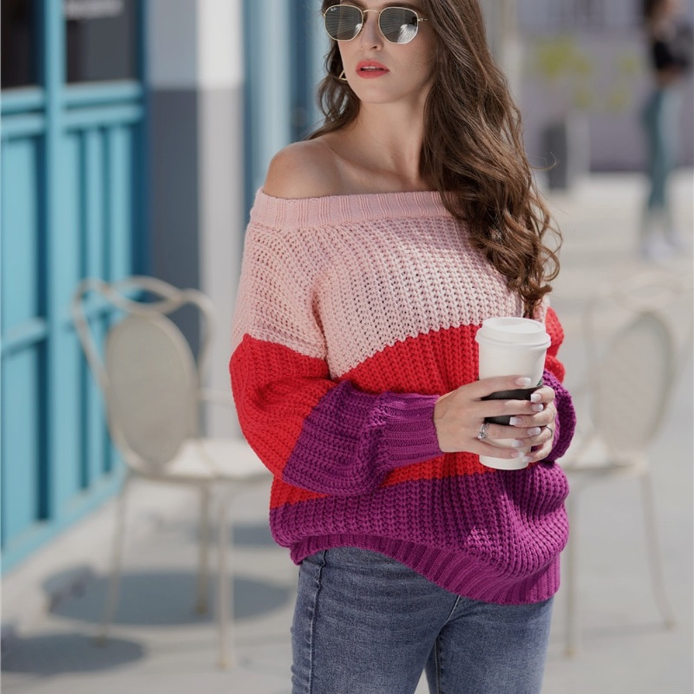 🆕🔥Off the Shoulder Oversized Sweater - Picture 5 of 7